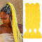 Dcbaboo Braids Extensions Kunsthaar zum Einflechten 3 Stücke Ombre Braiding Hair Kanekalon Haare zum Einflechten Haarverlängerung Zöpfe Afro Crochet Box Braids Flechten 300g, Gelb
