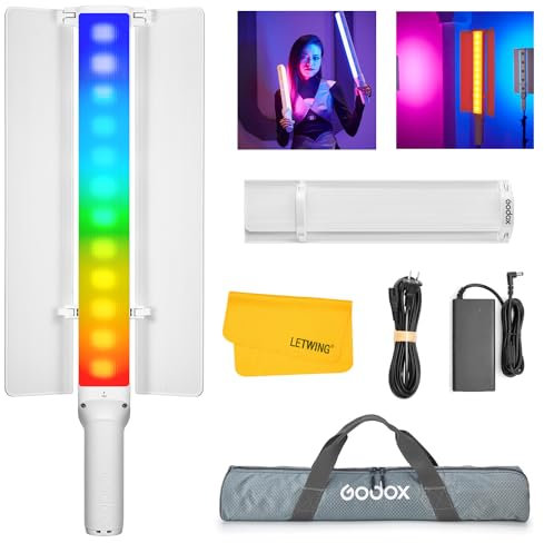 Godox LC1000R Bâton Lumineux LED, 15 Effets FX Intégrés LED Éclairage Clairage, Lumière RGB avec 360 Couleurs, CRI≥96 TLCI≥96 Tube Lumineux, CCT 2500 à 8500K, Affichage LCD, 2600mAh Batterie