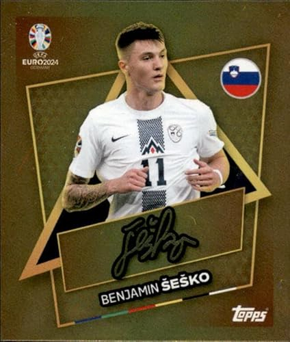 Topps EM 2024 Germany Einzelsticker Star Spieler Signature (SVN SP - Benjamin Sesko - Star Player - Gold Signiture)