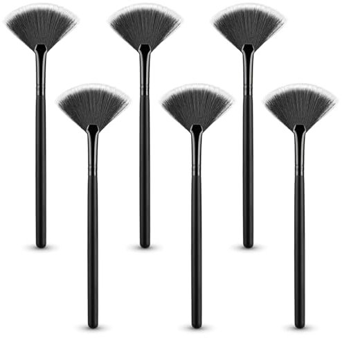 Giantree Pack of 6 Face Brushes, Fan Brush, Mask Brush, Fan Brush, Mask Brush, Cosmetic Applicator Brush for Mud Face Cream (Pack of 6)