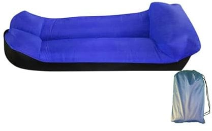 Hiseng Divano Gonfiabile da Esterno Interni Divano Aria Gonfiabile Portatile Impermeabile Divano Gonfiabile con Pacchetto Portatile per Campeggio Viaggi Spiaggia Piscina Colorato (Blu scuro,200x70cm)