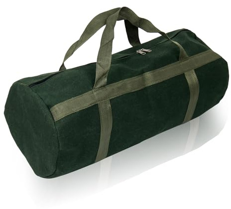LEXICHER 61 cm Grill-Zubehör-Aufbewahrungstasche, Werkzeugaufbewahrung für Outdoor-Grillen, dickes Segeltuch, Doppelreißverschluss, Utensilien-Tragetasche für Camping, Wandern, Grillen, Dunkelgrün