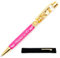 Stylo personnalisé Binôme en Or, Rose - Stylo à la Feuille d'or avec gravure laser, cadeau personnalisé binôme original et chic