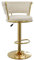 PIPIPOXER Tabouret de Bar, réglable, Chaise de Bar Rotation de 360° Chaise Bar Velours avec Pied en Métal Chaise Haute Cuisine avec Repose-Pieds,pour Bar, Cuisine, Salle à Manger, doré