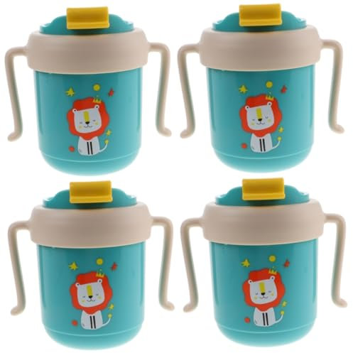 ibasenice 4 Pièces Tasse De Lait Pour Bébé Gobelet Bébé Avec Paille Tasses Anti-éclaboussures Pour Enfants Gobelet En Paille Pour Entraîneur De Bébé Gourde Hydro Green Acier Inoxydable