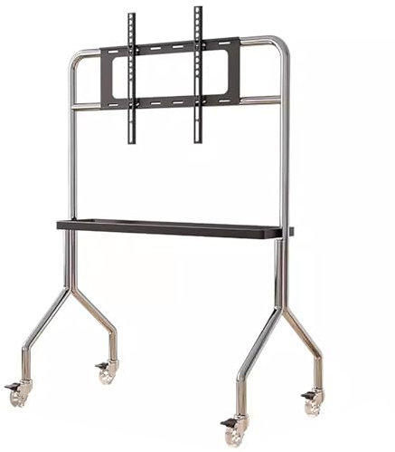 Meuble TV mobile pour télévision de 32 à 75 pouces avec étagère à roulettes pour chambre à coucher, salon, bureau (noir, 90 x 50 x 120 cm)