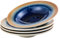 UNICASA Suppenteller aus Porzellan, 4er Set Suppenschüssel, Pastateller für Salat, Suppe, Müsli, Pasta, Mit Dunkelblau
