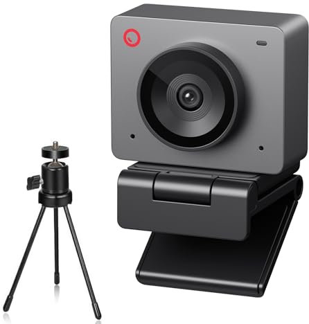 OBSBOT Meet SE 1080P 100FPS Webcam per PC, Web Cam USB con tracciamento AI, Microfono, Treppiede, HDR sfalsato, Modalità Bellezza, Telecamera streaming Plug&Play per laptop/desktop, Conferenza Grigio