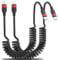 Coiled USB C to Lightning Cable 2Pack, Sprial USB C iPhone Charger Cable, Type C to Lightning Cord for iPhone 14 13 12 11 Pro Max Mini XR XS 8 Plus SE, Coiled USB C Apple Carplay Cable for Car