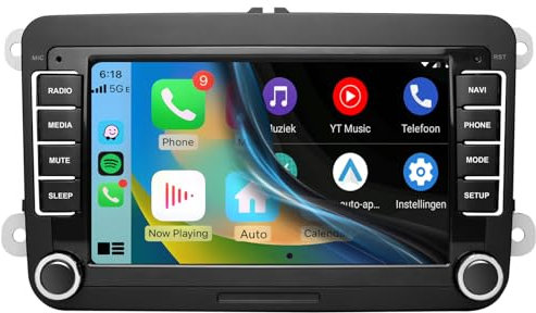 Autoradio Carplay Android pour Golf 5 6 VW Passat Polo Seat Skoda, 7 HD Écran Tactile,Bluetooth,Carplay,Android Auto,FM,RDS,GPS,WiFi