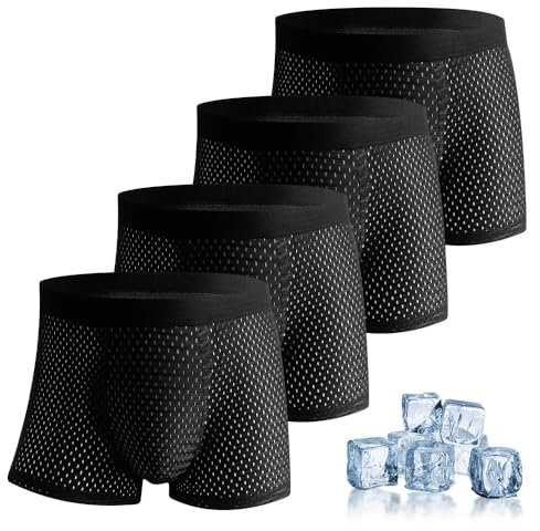 JClorix Boxer Homme en Bambou Respirant – Lot de 4 Boxers Microfibre Anti-Transpiration Eco-Responsables, Anti-Transpiration & Confort Maximal, Noir, Bleu, Gris, Rouge – Tailles L-4XL