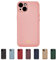 Tirita Personalised Leather Phone Case for iPhone 15 – Leather Pink Case or Cover With Custom Initials – Cute Personalised Gift for Men or Women [03. Pink Gold Embossed Initials]