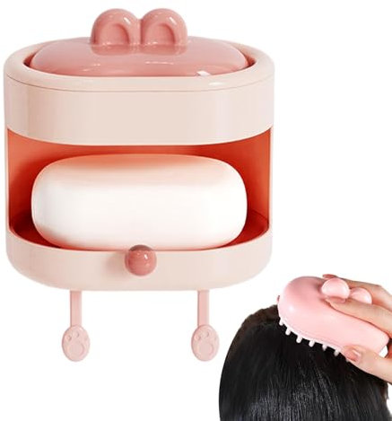 Dreuhuing Body Shower Scrubber - Double-Sided Shower Body Brush - Back Massager with Soap Holder and Hook, Wash Scrubber for Smooth Skin