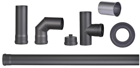 FIREFIX RD80/SET - Pelletofenrohr Set - Dunkelgrau 80 mm Durchmesser