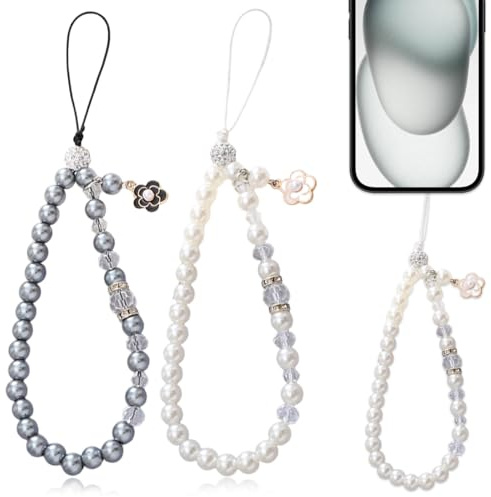 LOMSUXA 2 Pcs Armband Schlüsselanhänger Band Handykette Perlen Handgelenk Handyanhänger Lanyard Handyband Handschlaufe Regenbogen Handyanhänger
