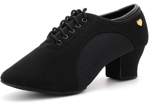 RoseVolta Women's Latin Dance Shoes Lace-up Ballroom Modern Salsa Rhythm Teaching Practice Professional Performance Shoes for Dancing