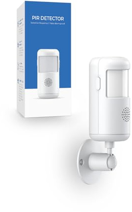 Zigbee PIR Motion Detector with APP Alert, Wireless Infrared Sensor for Home Security, Smart Life/Tuya APP Control, 12M Detection Range, Battery & Type-C Powered, Compatible with Zigbee Gateway