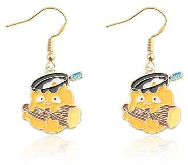 KUIYAI Kawaii Anime Character Fire Demon Dangle Earring for Fans, Japanese Anime Gift, Manga Lover Gifts(fire earringUK)