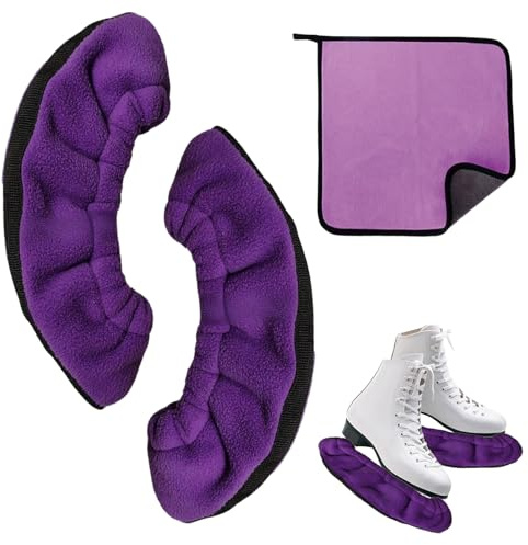 HTTDSLF 1 Pares de Protectores de Cuchillas para Patines de Hielo, Protectores Patines De Hielo, Funda Protectora para Hockey sobre Hielo, Protectores de Patinaje Artístico para Jóvenes (Púrpura)