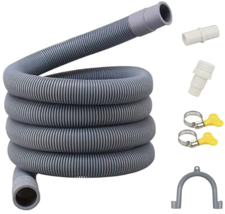 Universal Drain Hose Adapter Kit for Washing Machine & Dishwasher Includes Connector, Clip, Clamp 1.5M Extension Pipe for Washer Outlet