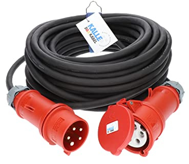 KALLE DAS KABEL - Prolunga CEE in gomma H07RN-F 5G 4,0 mm² 400 V 32 A con invertitore di fase 50 metri