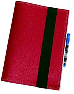 Wollfilz - Schreibmappe A4 aus Filz grau-bordeaux