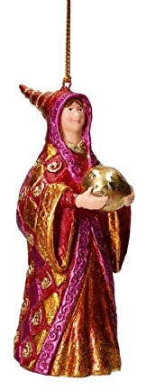 Hexe Zauberin Deko Anhänger Christbaumschmuck Weihnachten Ornament Kupfer pink Gold 12cm