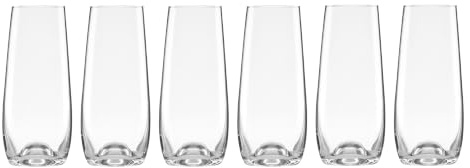 Lenox Tuscany Classics Stemless Flute Set, Buy 4 Get 6, 2.35 LB, Clear | handcrafted glass, mouth-blown | 5.5 inch height, 9oz capacity | dishwasher safe, gift for women, flutes