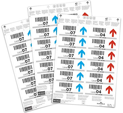 Durable Einsteckschilder 100 x 38 mm für Etikettentaschen, 240 Etiketten auf A4 Bögen, weiß, 102202