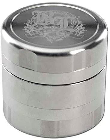 Black Leaf BL Deluxe Grinder 5-teilig Ø 49mm | hochwertiger Crusher aus rostfreiem Stahl | Premium Grinder mit Jeansbeutel und Bambus Box | Höhe 49mm