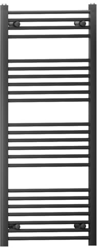 550mm Wide Straight Flat Black Heated Bathroom Designer Towel Rail Radiator For Central Heating (Alyssa 550 * 1200mm)