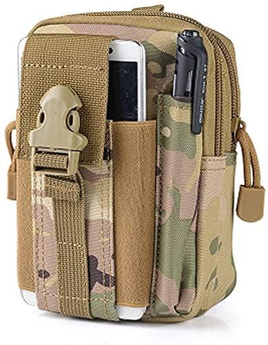 Xchmtech Kleine Nylon-Gewebe-Wandergürtel, Mehrzweck-Werkzeugtasche, EDC-Hüfttasche, Militär-Utility, taktische Molle-Packung, Camping-Tasche (CP Camouflage), cp Camouflage