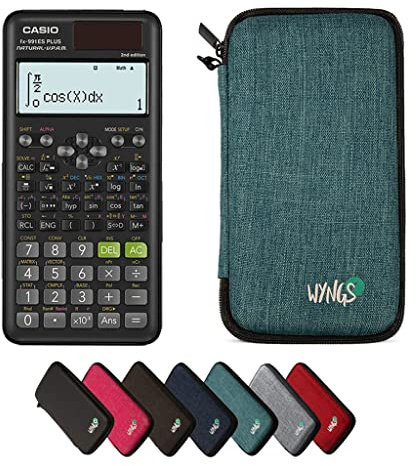 Casio fx-991ES Plus 2nd Edition inkl. WYNGS Schutztasche Türkis - Wissenschaftlicher Taschenrechner - Basic Set
