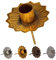 NETPROSHOP Kerzenhalter Durchmesser 7cm Krone zum Stecken für Stabkerzen/Tafelkerzen, Farbe:Gold Antik, Auswahl:7 cm