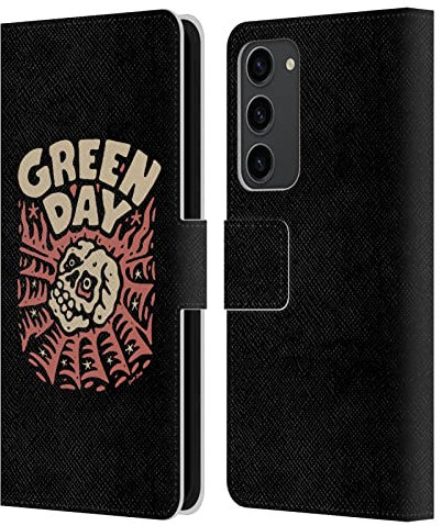 Head Case Designs Offizielle Green Day Skull Spider Graphics Leder-Wallet-Hülle Kompatibel mit Samsung Galaxy S23+ 5G