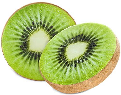 HYSEAS Rundes Wurfkissen, 35,6 cm, Kiwi, 3D-Druck, dekoratives Plüsch, lustiges Obst, gefülltes Kissen, Spielzeug-Sitzpolster für Couch, Stuhl, Boden, Sofa, 2 Stück