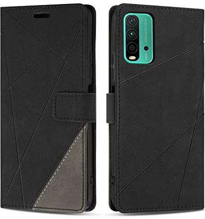 SONWO Coque pour Xiaomi Redmi 9T / Redmi 9 Power/Xiaomi POCO M3, Protection Housse Etui en Cuir PU Portefeuille Livre pour Xiaomi Redmi 9T / Redmi 9 Power/Xiaomi POCO M3, Emplacements Cartes, Noir