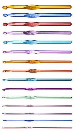 AARNAV Aluminum Multicolor Crochet Hooks Knit Weave Craft Yarn Sweater Woolen Clothes | Metal Crochet Hook Multicoloured 2mm to 12mm Craft Crochet Knitting Needles 15cm (3.5mm)