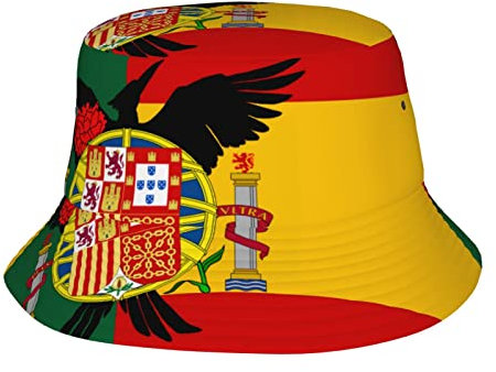 Sombreros de Pescador con Bandera Rusa de la Bandera de Portugal y España para Hombres y Mujeres, Gorras Divertidas de Pescador a la Moda para protección Solar en la Playa