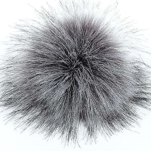 10 Stück 10cm Kunstfell Pompon Fellbommel Pompon Bommel für Mützen Beanies Fellbommel Fellpompon Künstlicher Haarball für Tasche Anhängern Schlüsselanhänger Dekoration Bekleidung Zubehör -grau##