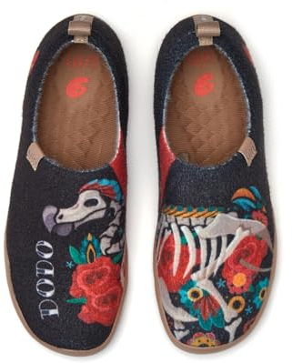 UIN Damen Slip Ons Schuhe Lässige Wanderschuhe Loafer Leichtgewicht Bequeme kunstbemalte Reiseschuhe Toledo I - Dodo (35)