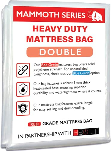 MAMMOTH Premium Mattress Storage Bag – Robust Protection for Moving & Storing – Shields Against Dust, Stains, and Pests (Double)