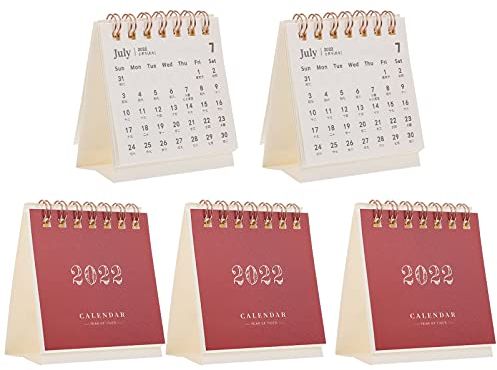 MAGICLULU 5stücke Tischkalender Aus Papier Desktop-kalender Als Jahresplaner Kalender Für Zuhause Und Büro Praktisch Und Platzsparend