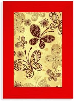 Gelbe Tapete, Bild, Display, Kunst, roter Fotorahmen