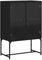 vidaXL Beistellschrank, Kommode mit Glastüren, Sideboard mit Stauraum, Schrank Anrichte Vitrine für Wohnzimmer, Vitrinenschrank Standschrank, Schwarz