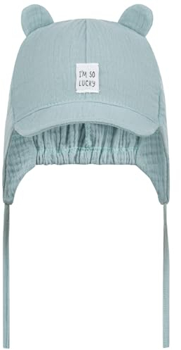 Smarilla Bindemütze Schirmmütze Sommermütze Baby Junge Musselin, Bekleidungsgröße: 42-44, Farbe: Mintgrün