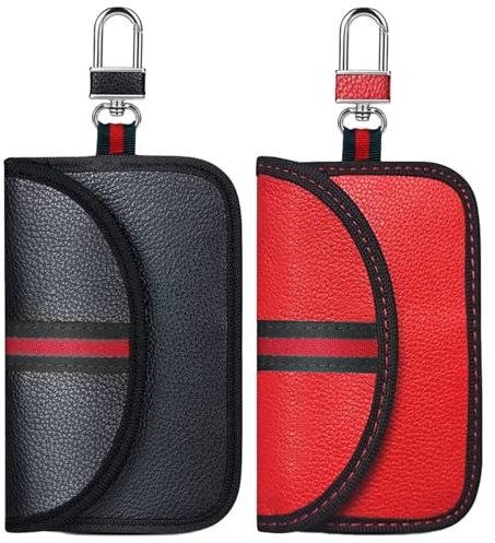 TYXHXTF 2 Stück Autoschlüssel Hülle, Keyless Go Schutz Schlüsseltasche, RFID Abschirmung Blocker Schlüssel Tasche, Schlüsseletui Schlüsseltasche
