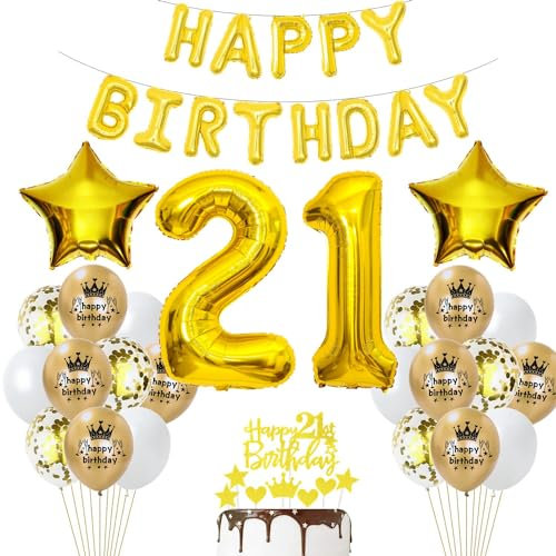 Luftballon 21. Geburtstag Deko Gold 21 Geburtstag Frau Gold Deko 21 Mann Frau Geburtstagsdeko 21 Jahre Luftballon 21 Jahr Ballons 21 Party Dekorationen