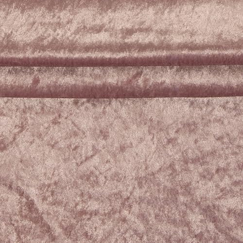 Pannesamt Stoff Meterware für Deko, Basteln und Bekleidung, 0,5 Meter - 147 cm Breit - Samt ähnliche Oberfläche Stoffe (Hellrosa)