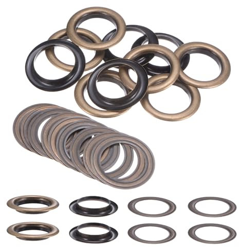 QUARKZMAN 10 Juegos de Ojales con Arandelas de 40mm Kit de Ojales de Metal de Cobre para Telas Cortinas Cinturones de Cuero Zapatos Bolsos Hazlo Tú Mismo Color Bronce